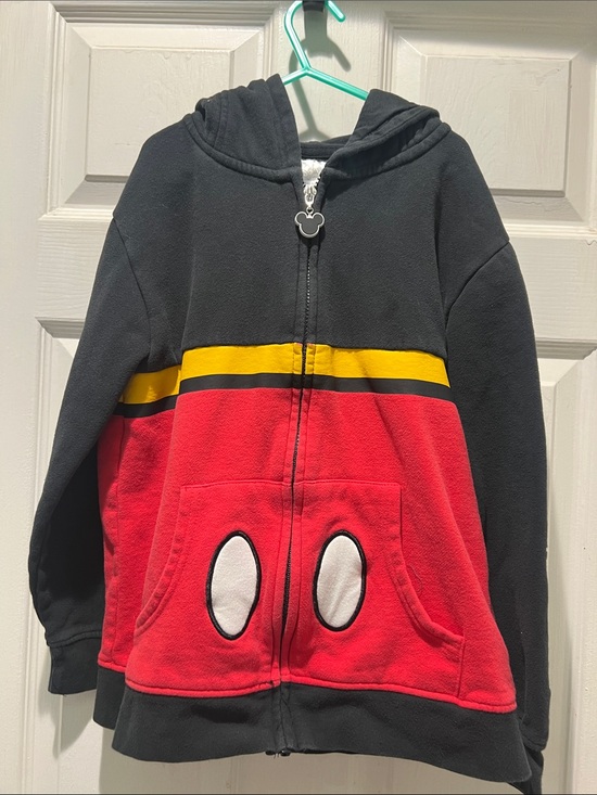 Disney Other - Disney Kids Black, Red & Yellow Hooded Zip-Up Sweatshirt